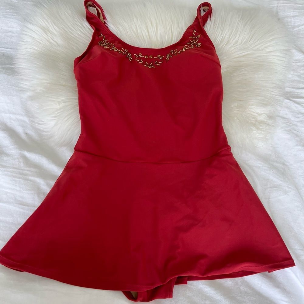 Newport News One piece bathing suit embroidered embellished